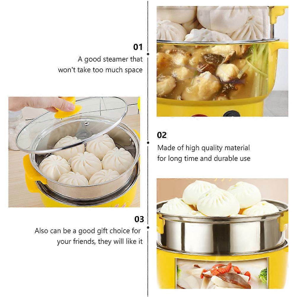 Cooking Boiler Small Cooking Pot for Kitchen Use 2Pcs Double Layers Steamer