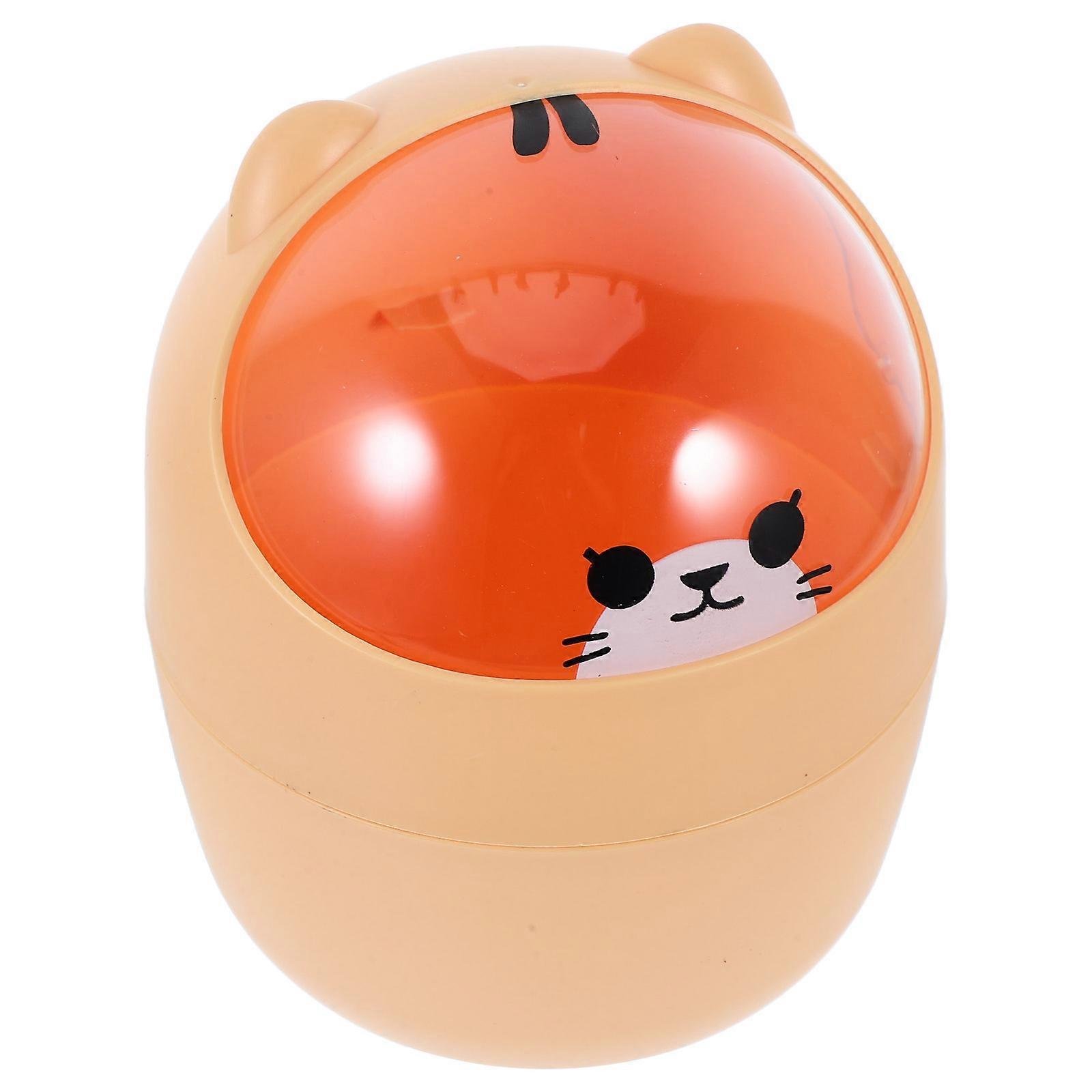 Mini Desktop Trash Can for Storage 3Pcs Yellow Desktop Garbage Bin