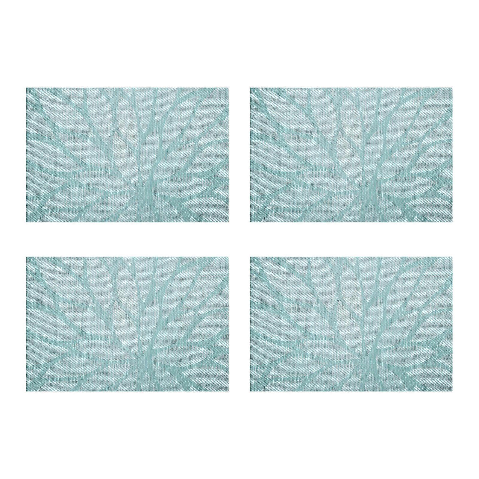 Kitchen Table Placemats Heat Insulation Rectangular Elegant Light Blue 45x30.5x0.1cm 4Pcs