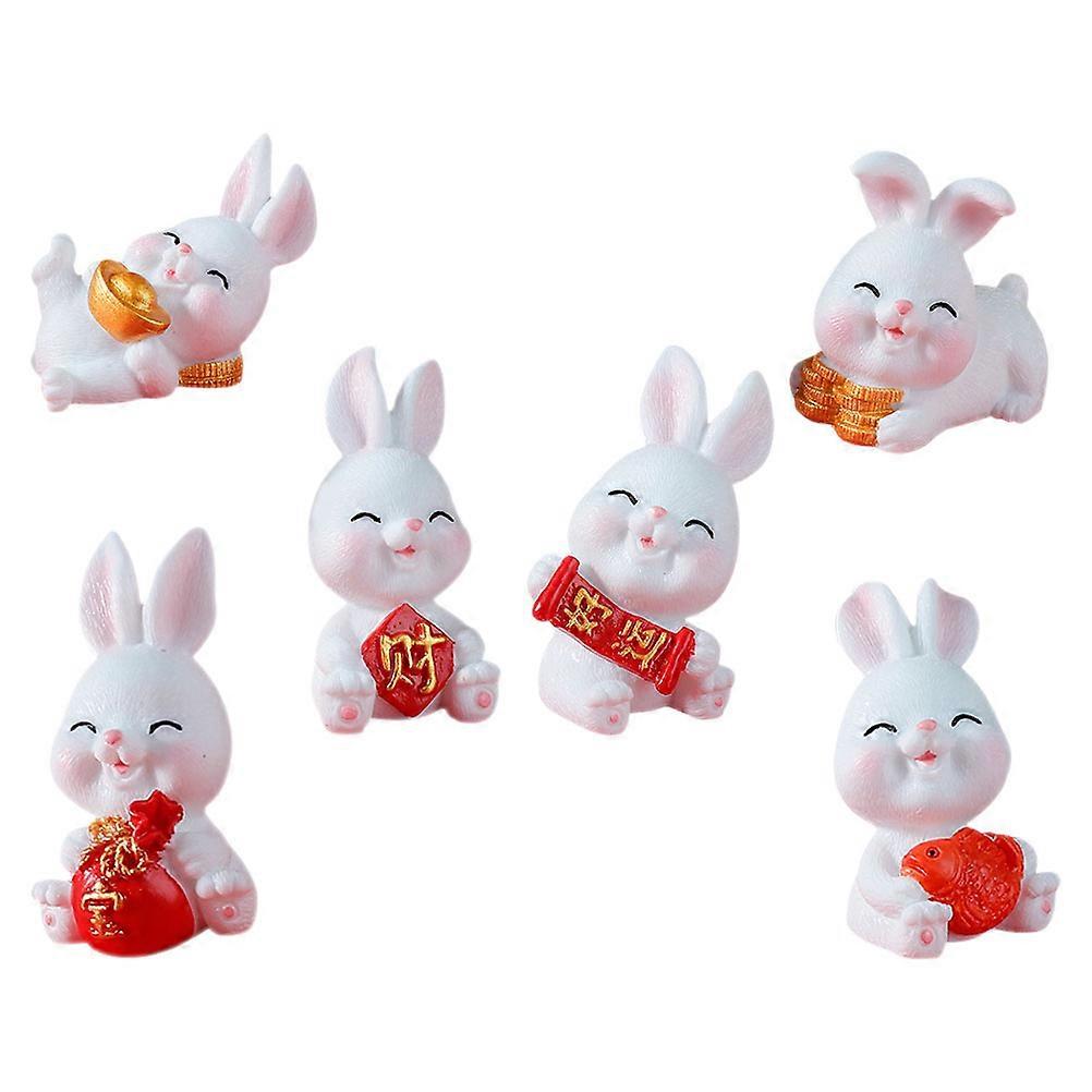 Indoor Micro Landscape Bunny Figurines for Decoration 24Pcs Set