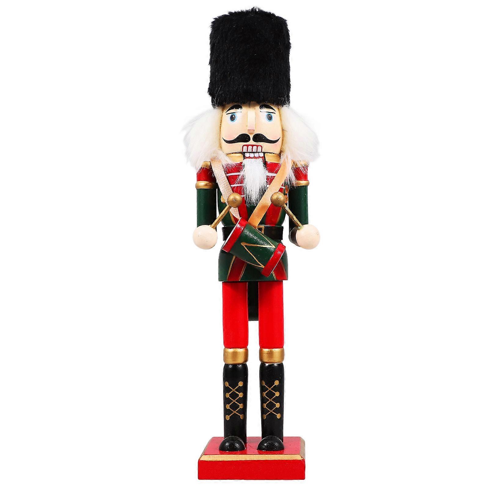 Wood Nutcracker Ornament Christmas Table Decoration Suitable For Home Decor Festive Celebration Multi Color 1Set