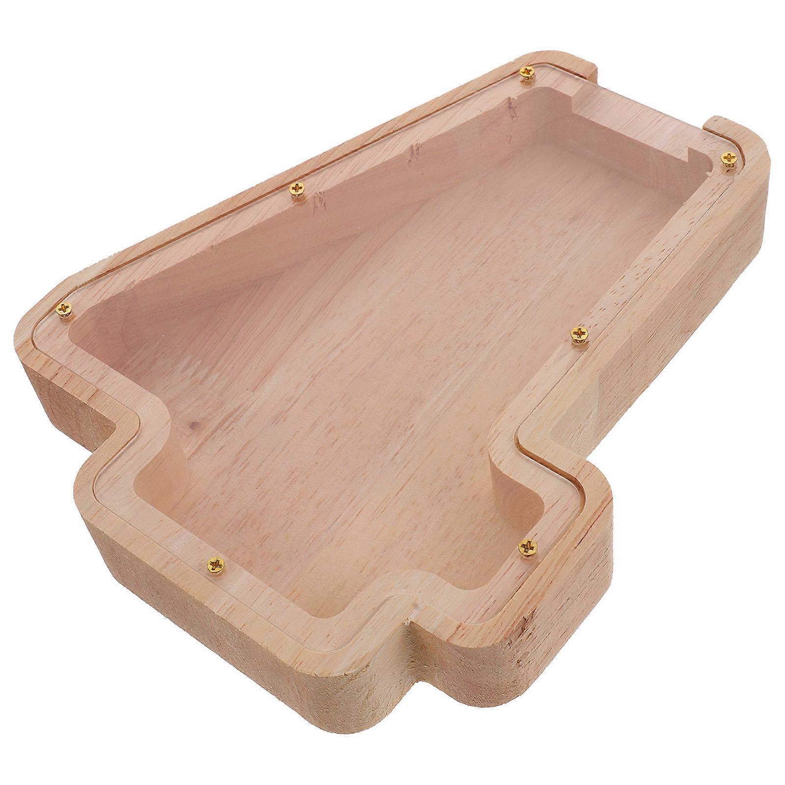 Clear Piggy Bank for Storage 5Pcs Multi-Functional Wooden Savings Jar