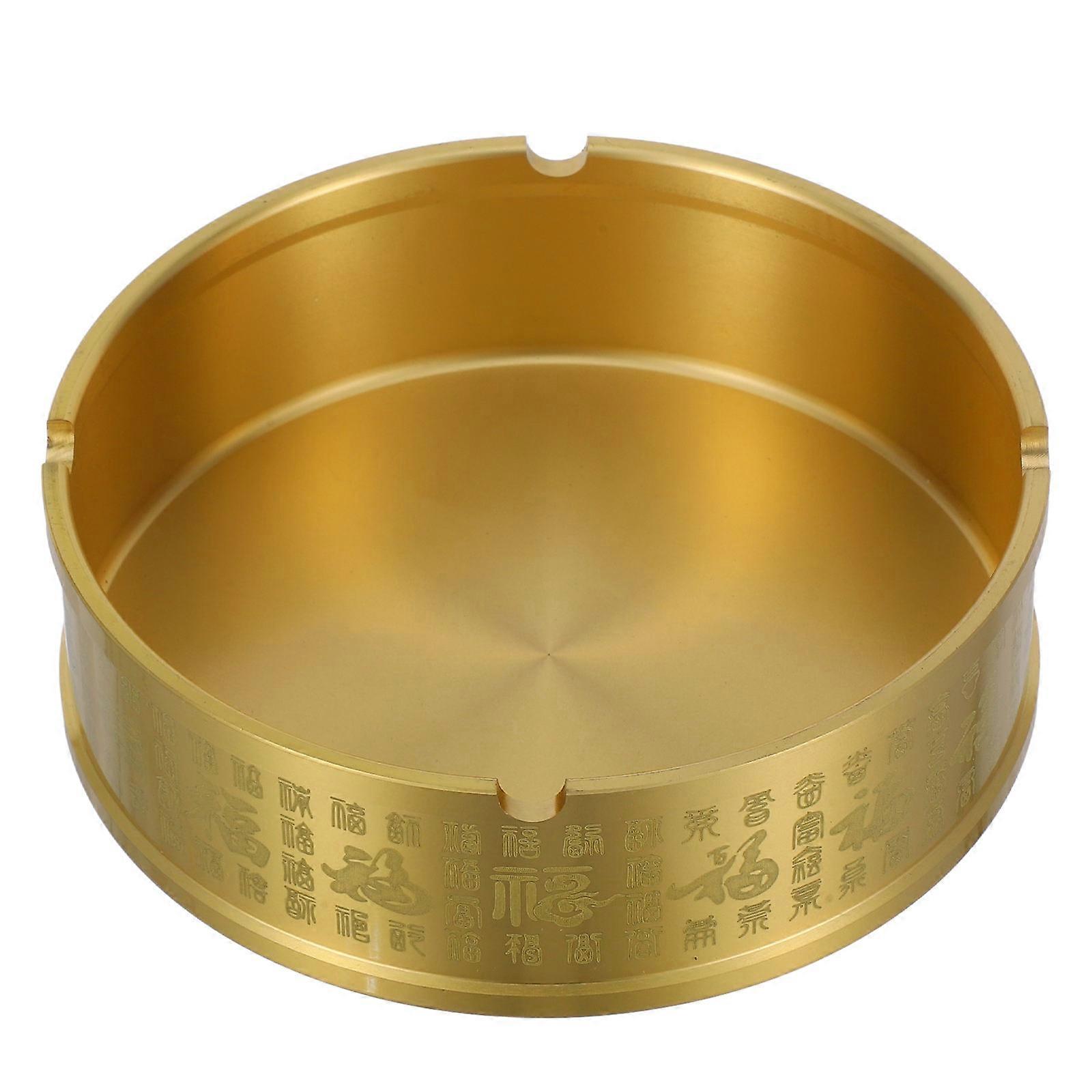 Creative Brass Ashtray for Storage 4Pcs Vintage Round Ash Container for Tabletop