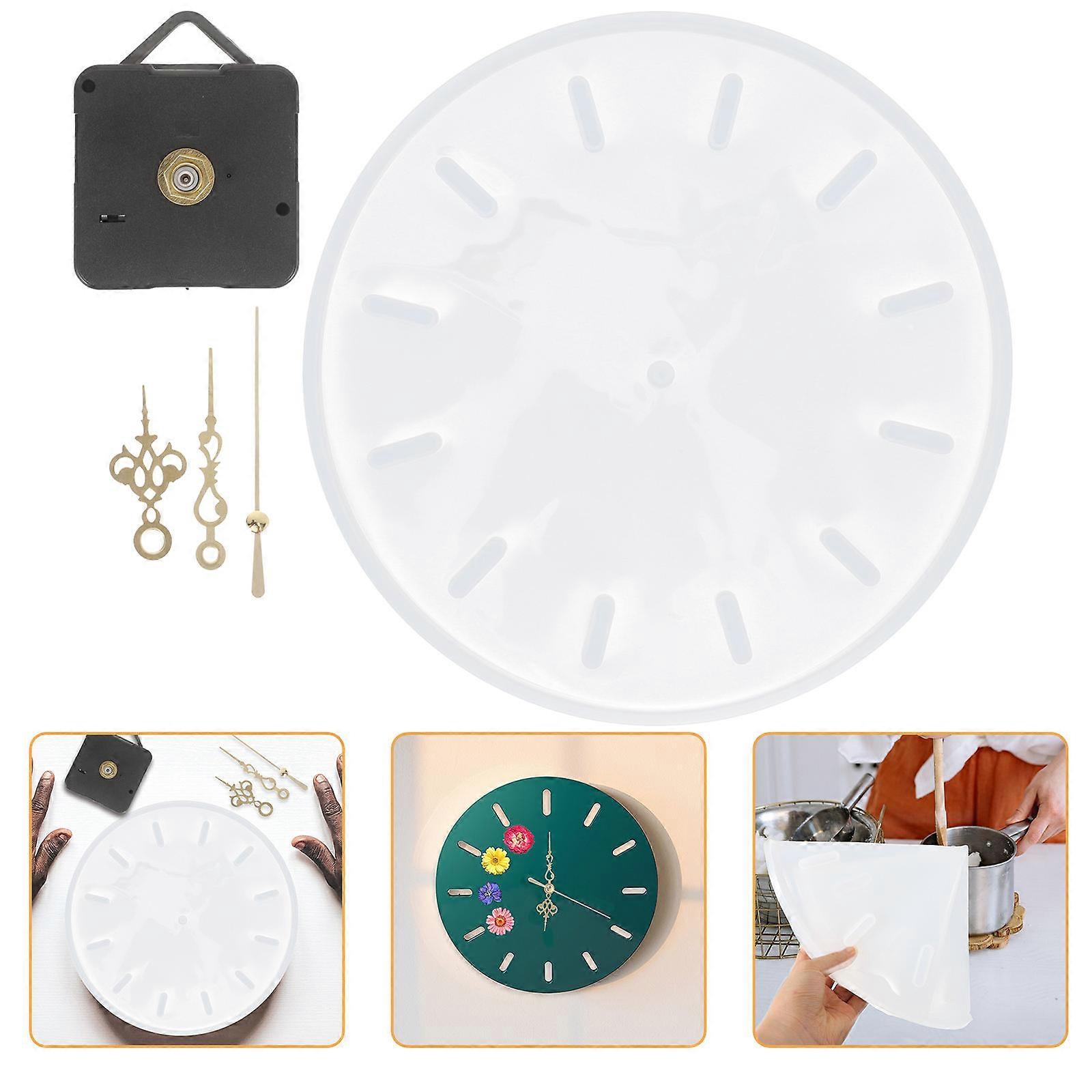 Epoxy Resin Casting Clock Mold DIY Supplies 33.4x33.4cm DIY Design Non-stick Surface 2 Sets