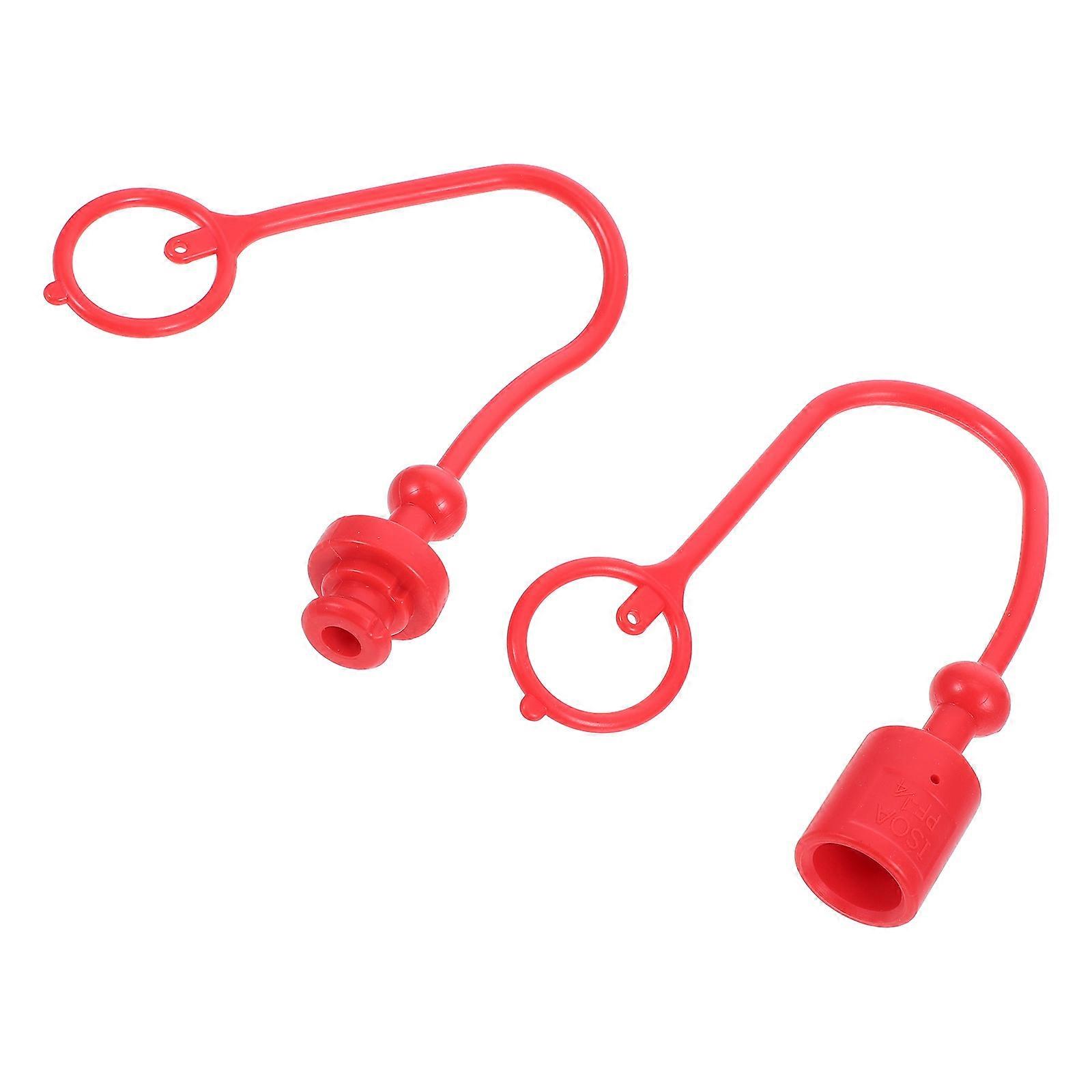 Rubber Cap for Hydraulic Coupler Quick Connect Fitting 4Sets Red Covers