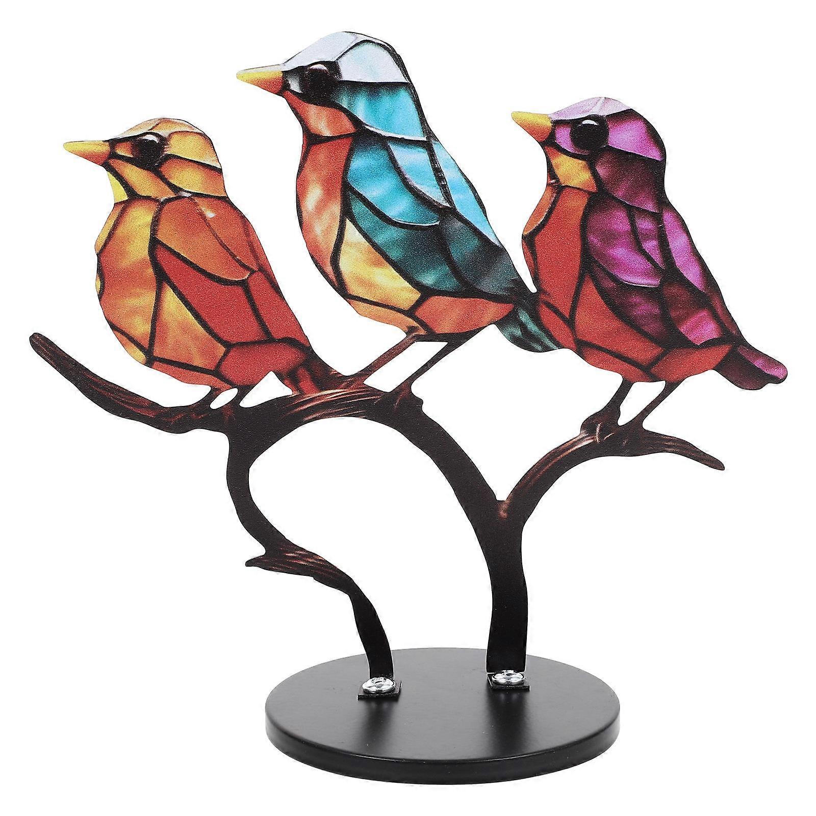 Artificial Bird Model Desktop Decor for Garden Use 4Pcs