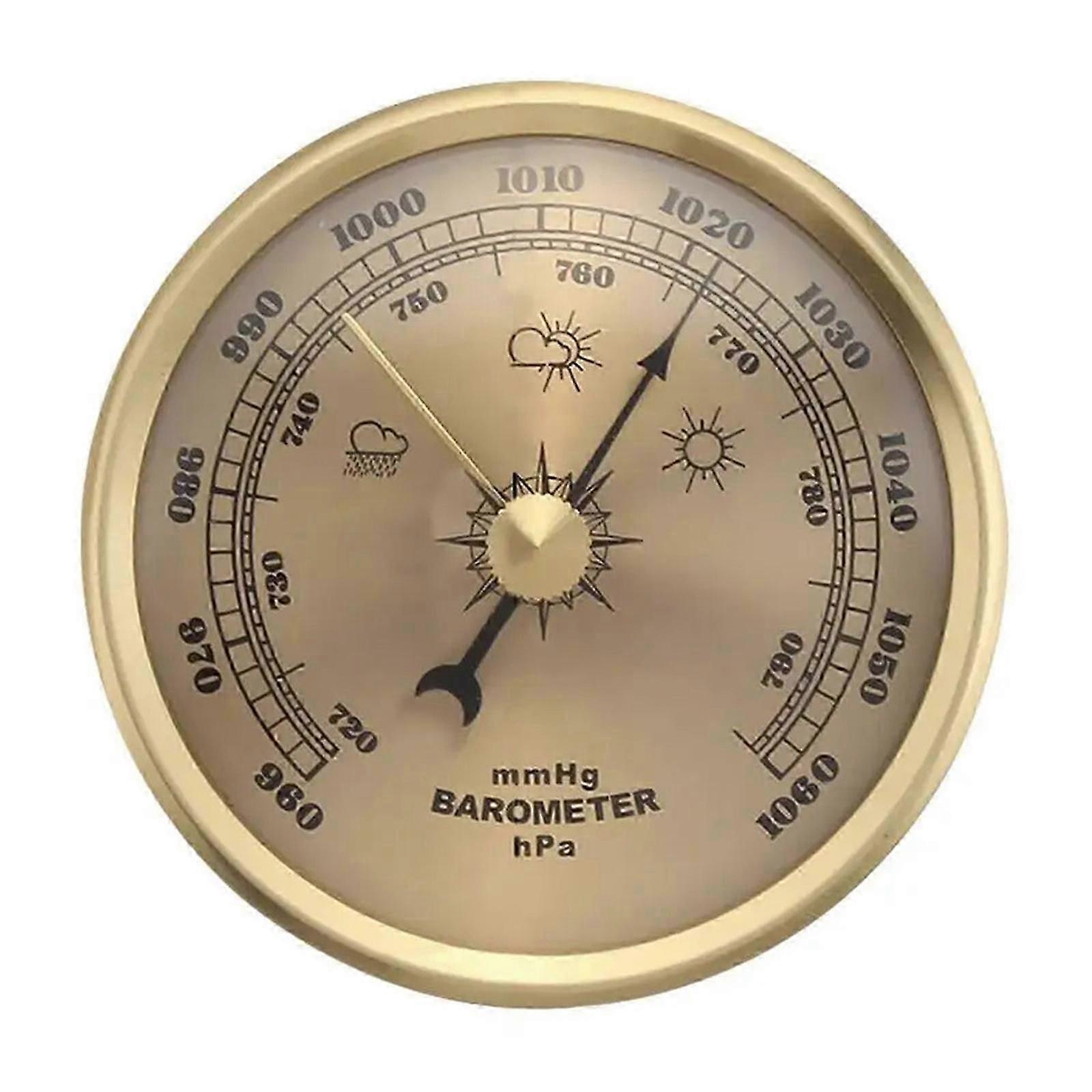 Precisions Engineered Barometer Large Weather Prediction Tool Analog Display Metal Housing Farm Use silver