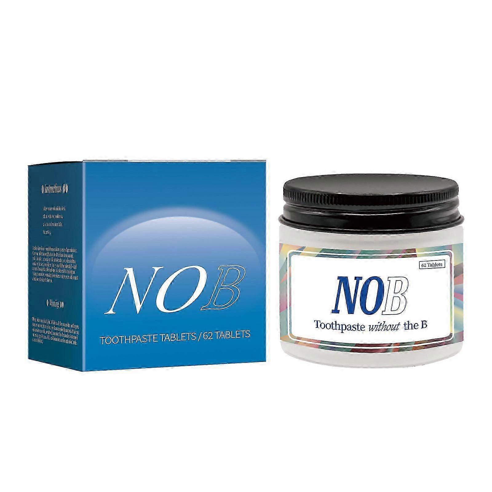 NOB Toothpaste Tablets - Nano Hydroxyapatite, Fluoride-Free, Eco-Friendly, and Travel-Friendly - Remineralized with NHA (62 pcs/box)