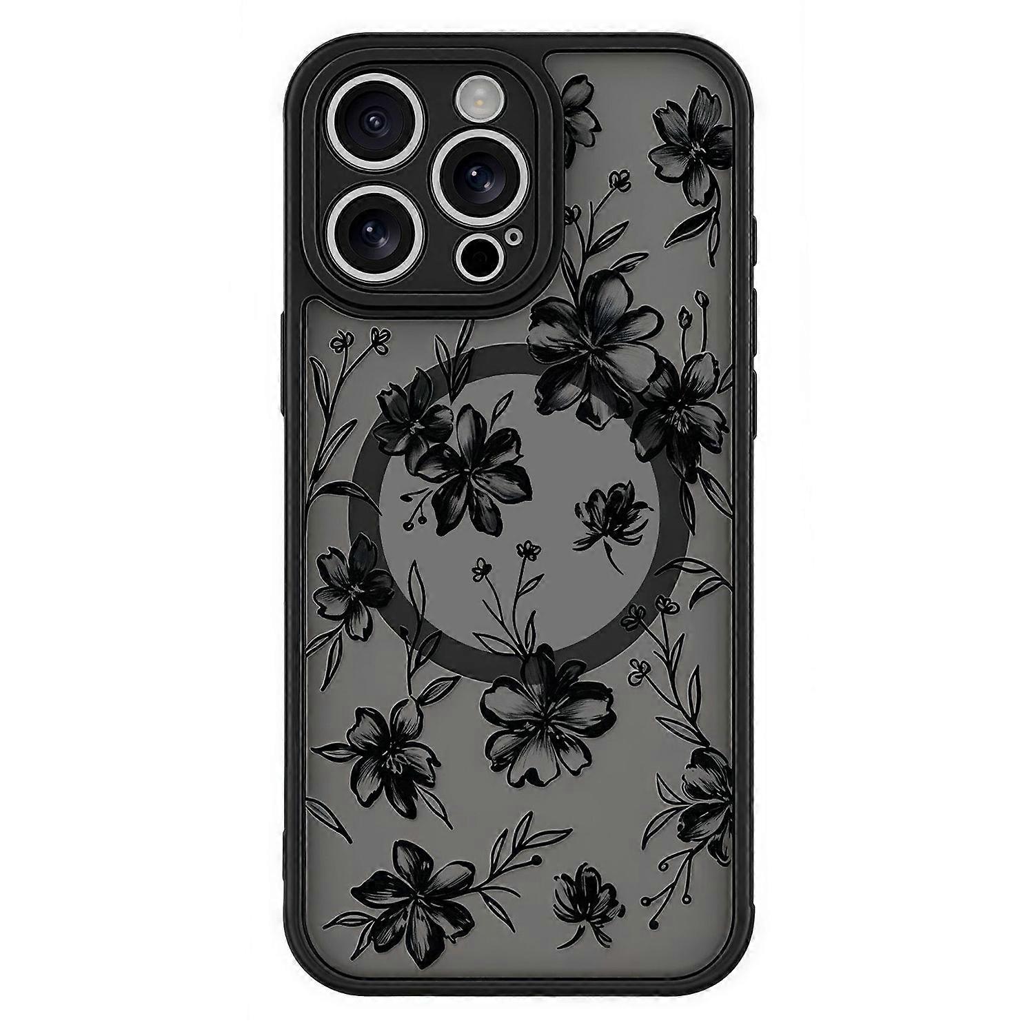 For iPhone 16 Pro Case Compatible with MagSafe Pattern Printed Design PC + TPU Phone Cover