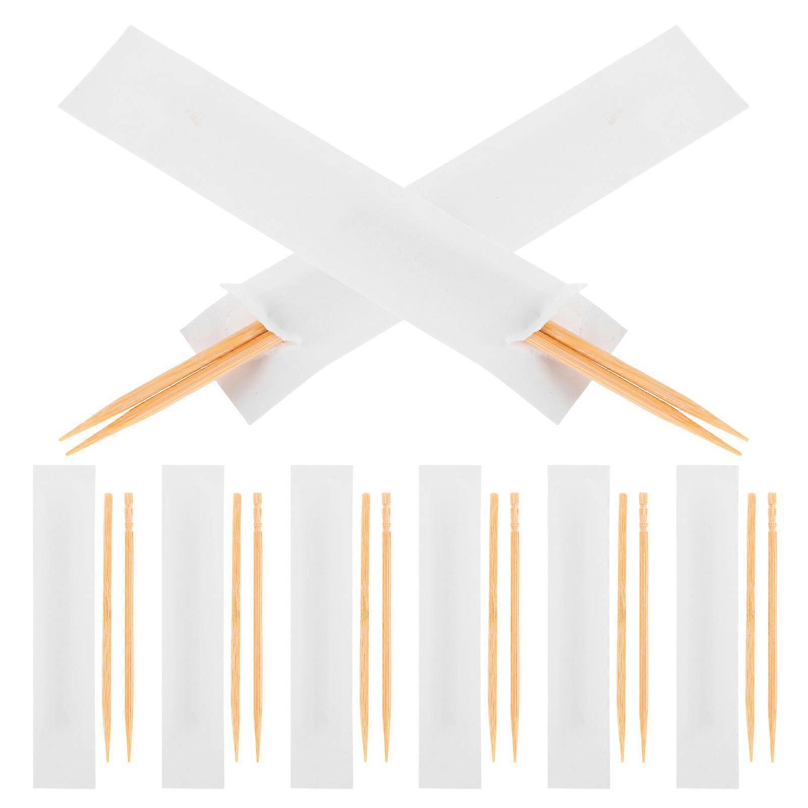 Bamboo Toothpicks for Hotel Use 4 Boxes Individually Packed Single-Point Picks