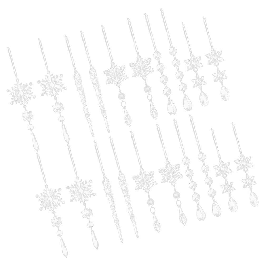Christmas Hanging Snowflake Decoration Plastic Prop for 40Pcs