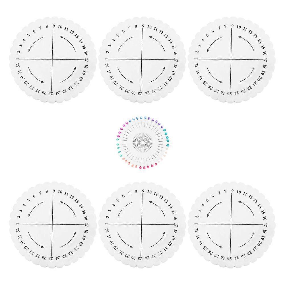 Braiding Disk Handcrafted Weaving Disk Plate with Pins 5Sets