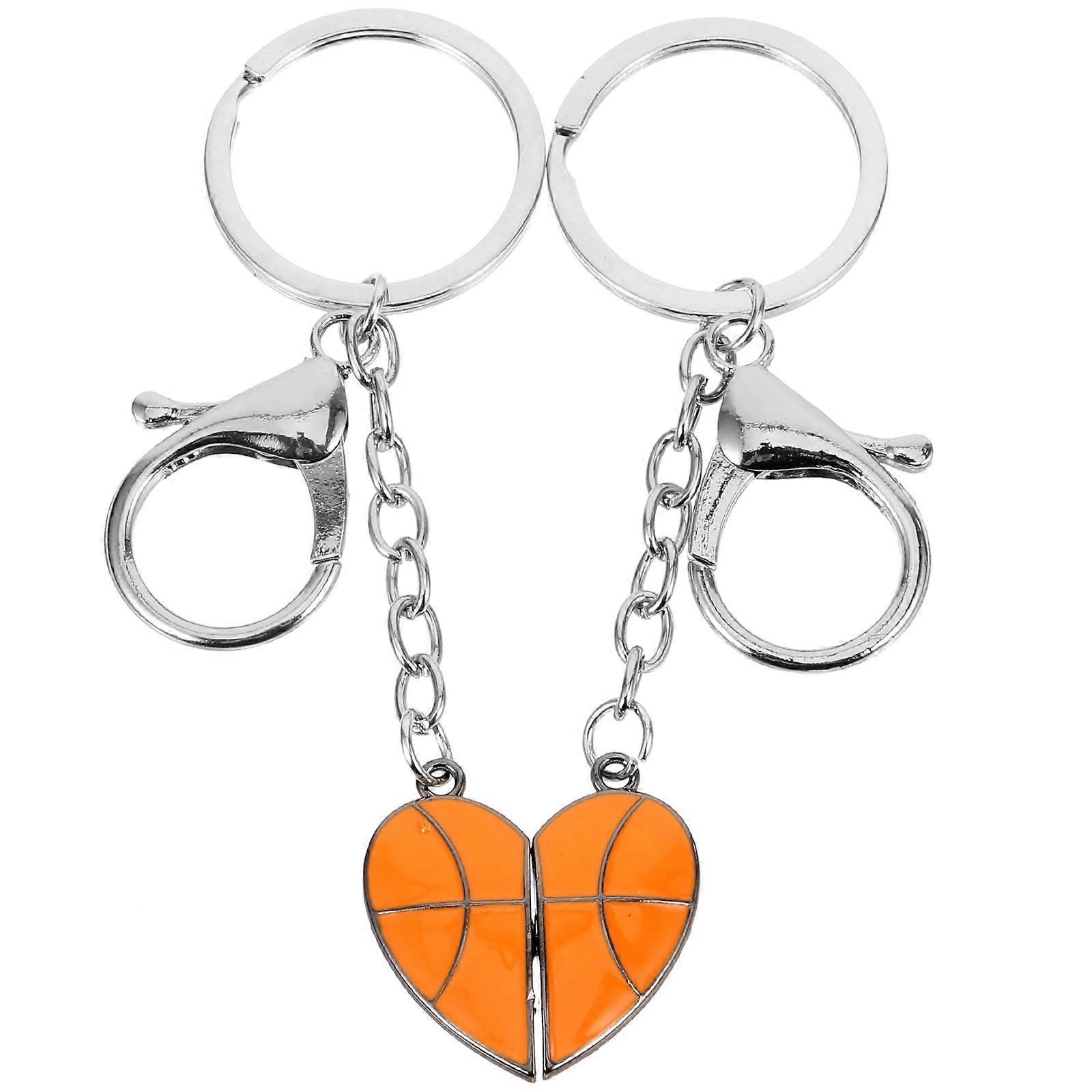 Silver Basketball Keychain Alloy for Decoration 4Sets of Hanging Ornaments