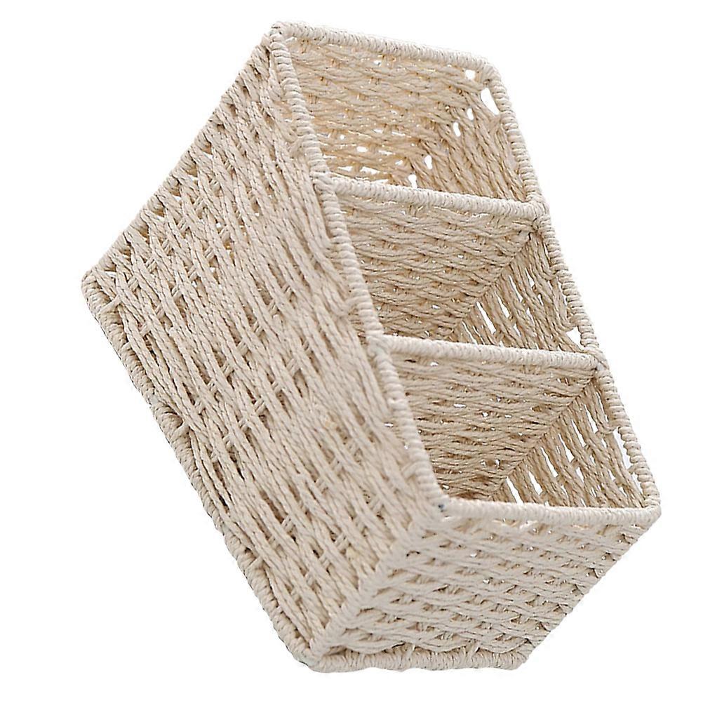 Simulated Hand-Woven Basket Desktop Storage Box for Storage 2Pcs