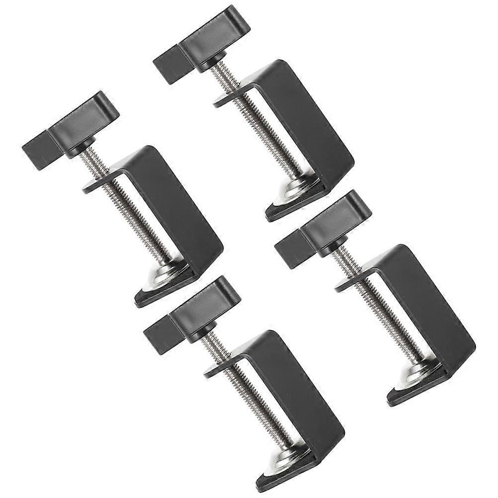 Table Mount Clamps 8Pcs For Desk And Monitor Black Stainless Steel With 360 Degree Rotation Function