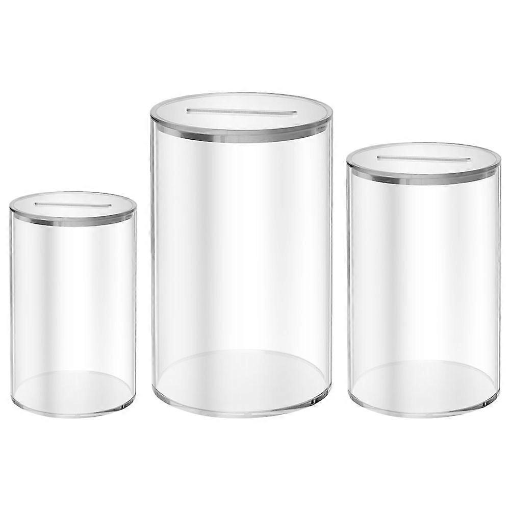 Transparent Acrylic Money Saving Box for Storage 6Pcs Desktop Saving Pot