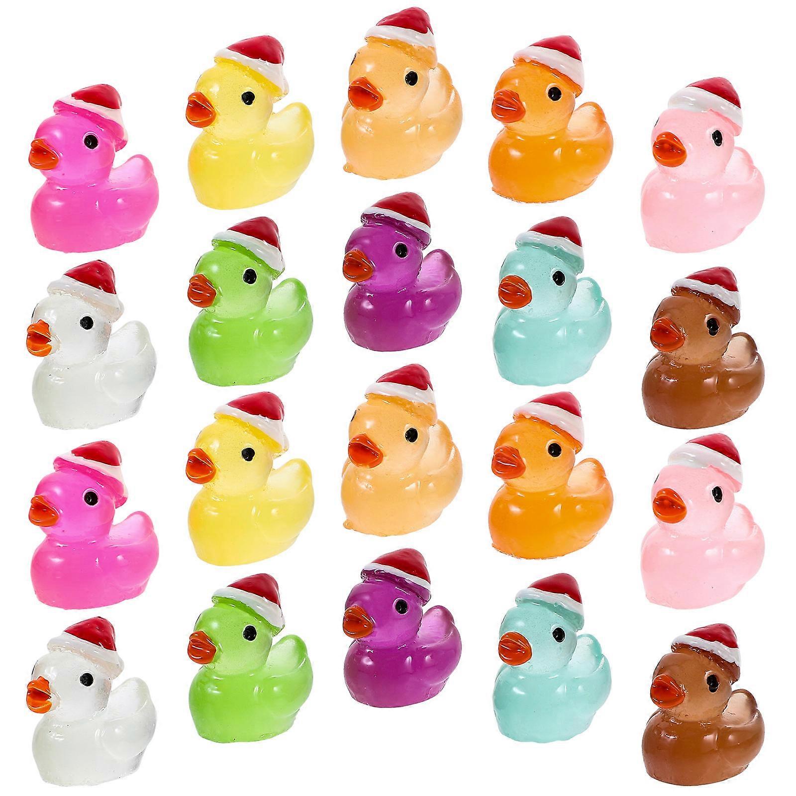 Miniature Glowing Duck Statues For Home And Outdoor Decoration 1.8X1.6CM Multi Color 200Pcs