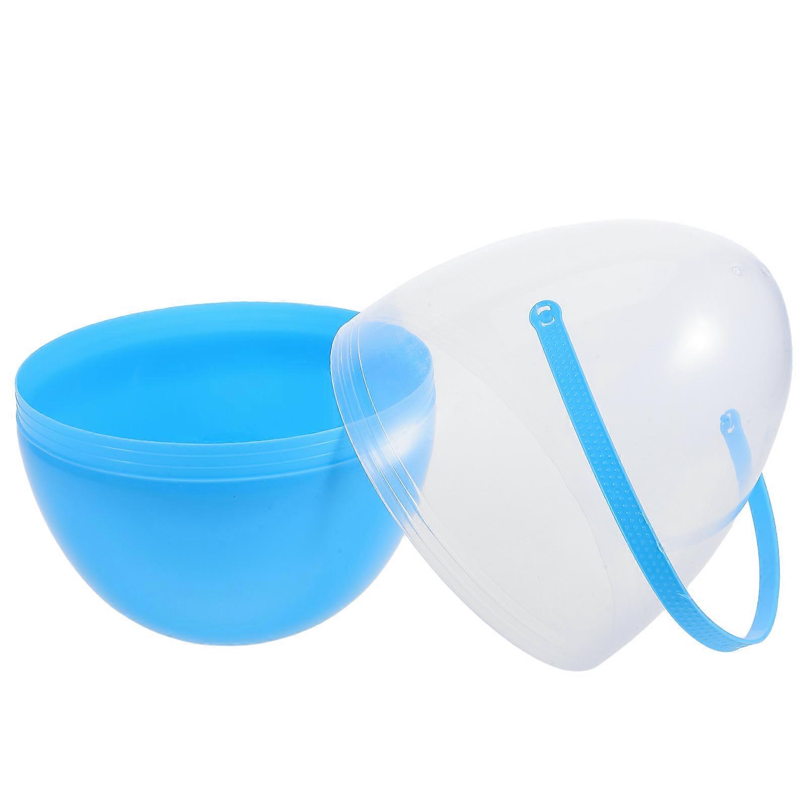 Large Easter Eggs Sky-Blue Clear Plastic Storage for Kids 2Pcs