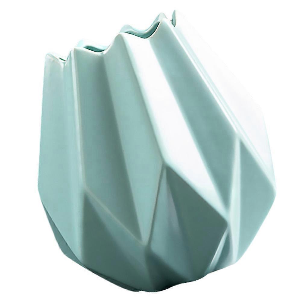Ceramic Flower Vase for Decoration Use 2Pcs Blue Creative Design