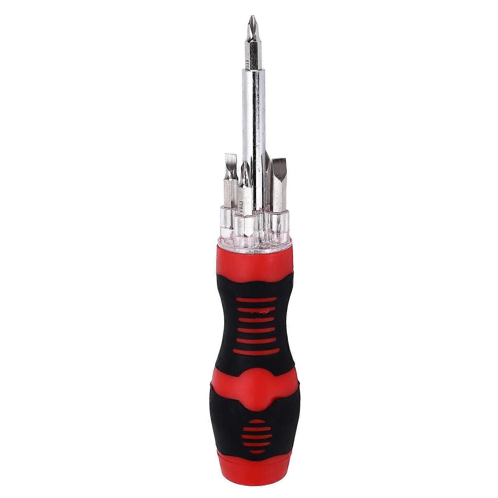 5in1 LED Light Up Screwdriver Set Cross Flat Bit Multifunction Red High Strength for All Day Work
