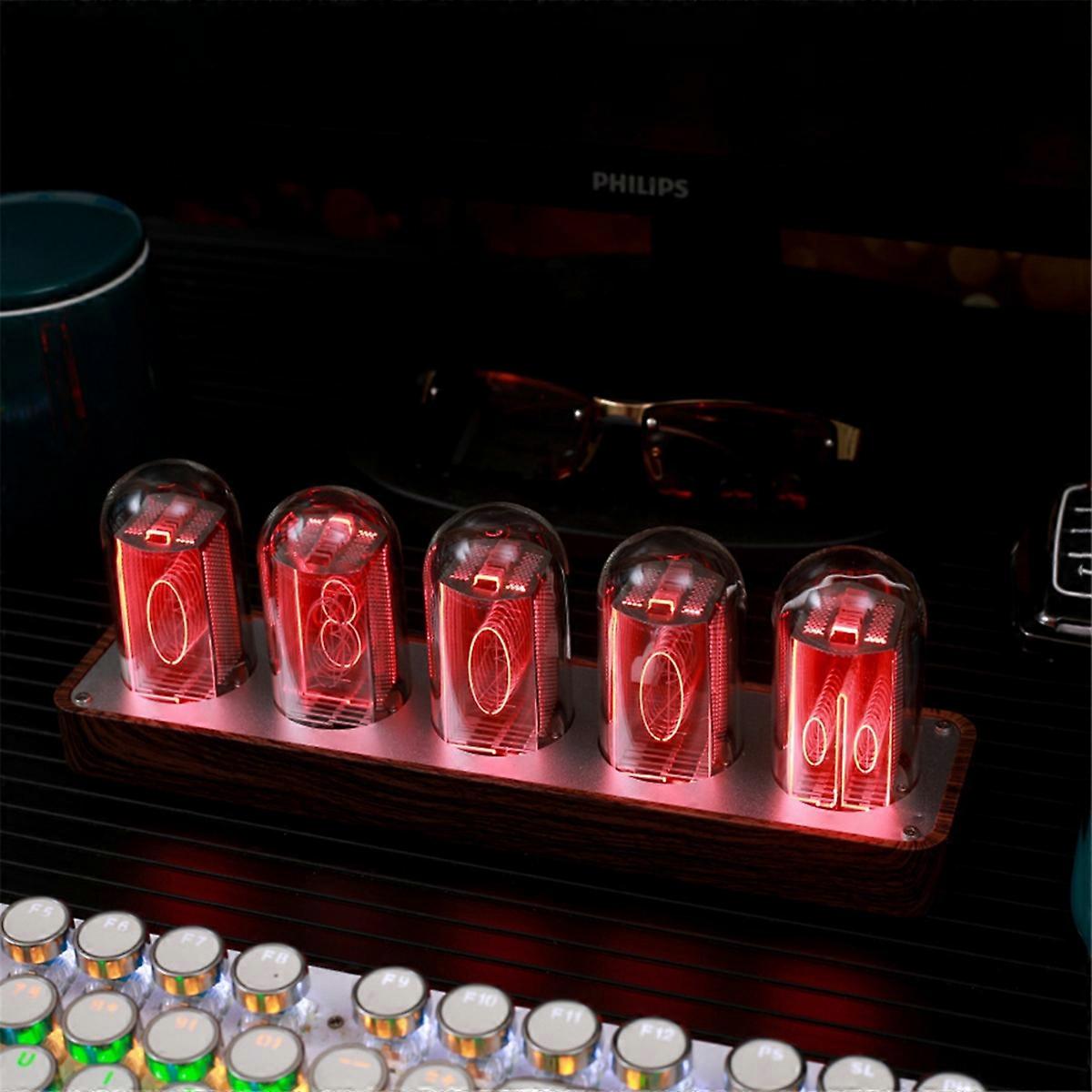 Nixie Tube Clock with Wi-Fi SYNC 12/24H Display Retro Alarm Clock