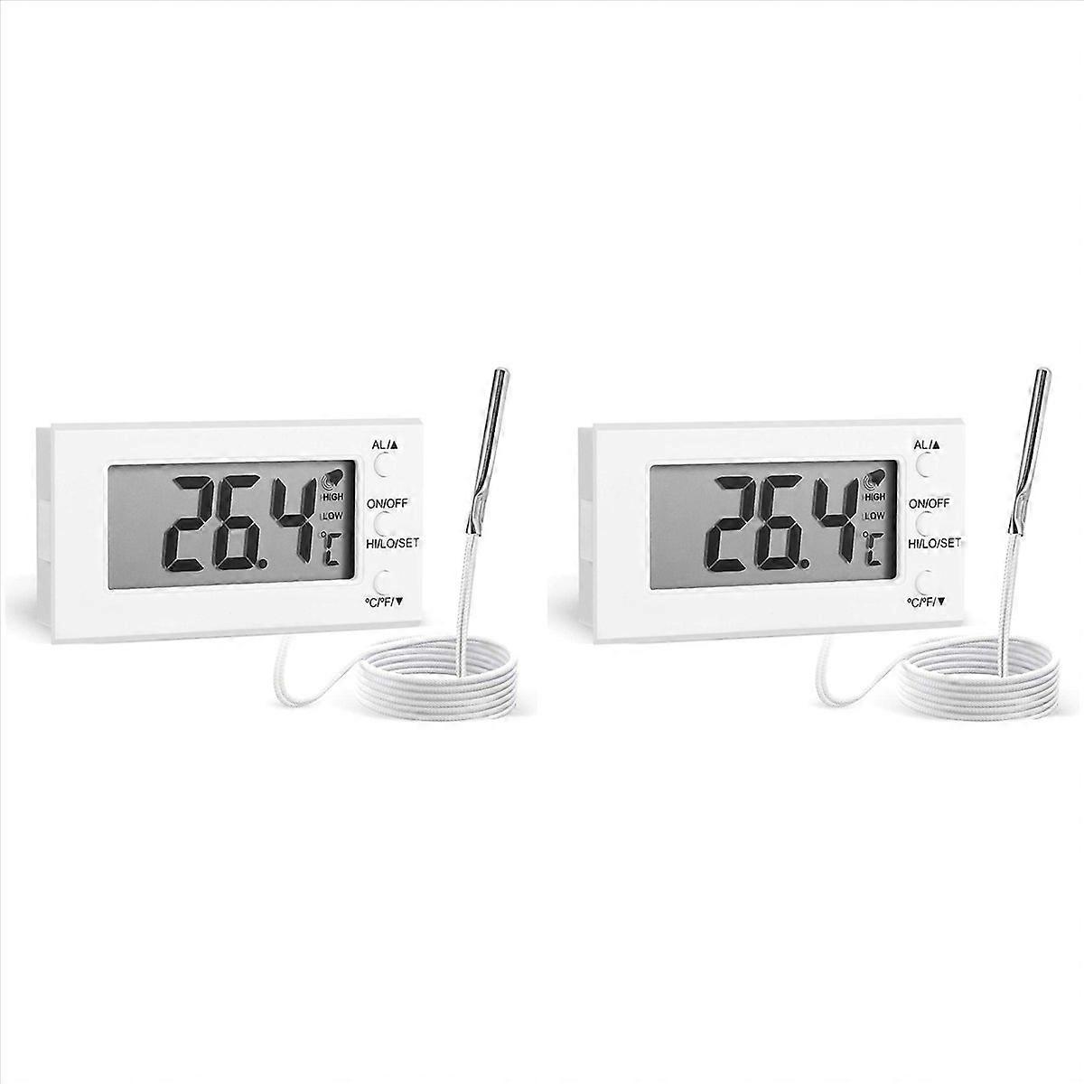 2X Digital Oven Thermometer with Probe -58°F to 572°F,High Low Temperature Alarm, LCD Display, Celsi