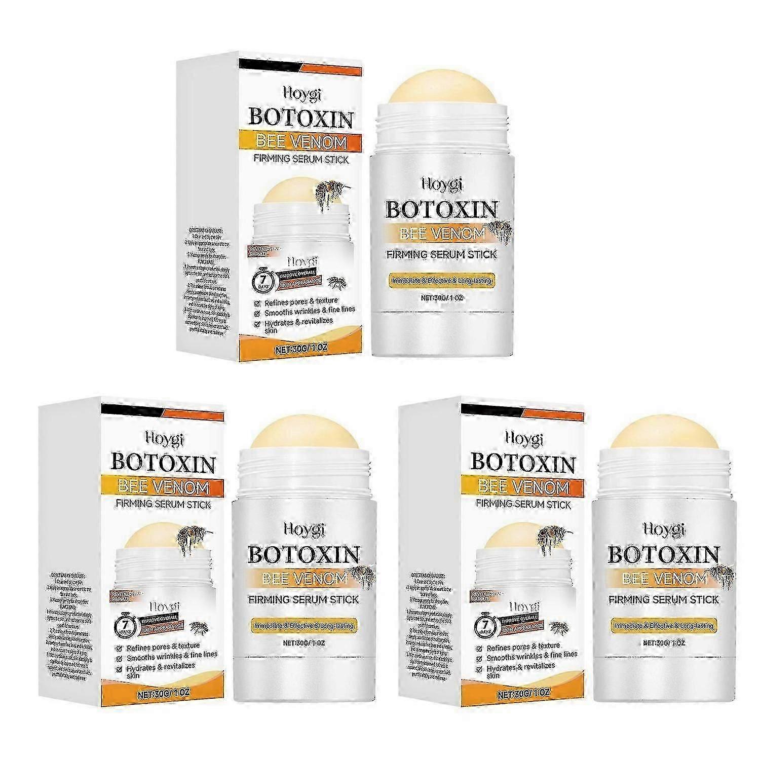 Convient pour 3 bâtonnets de sérum raffermissant au venin d'abeille Hoygi Botoxin, crème raffermissante anti-rides au venin d'abeille, anti-âge A