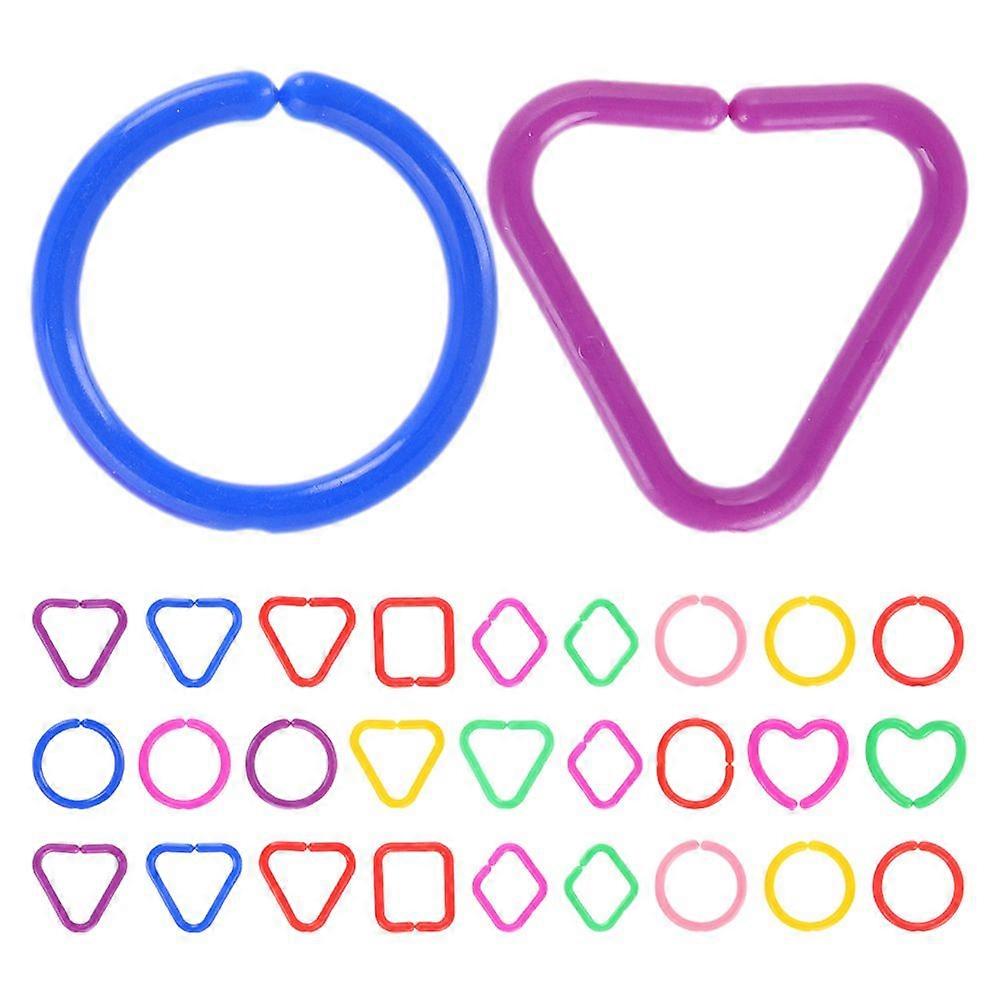 30pcs Toddler Geometric Link Rings Toy For Preschool Kids To Enhance Cognitive Skills Creativity Plastic Chain Links For Home And Classroom