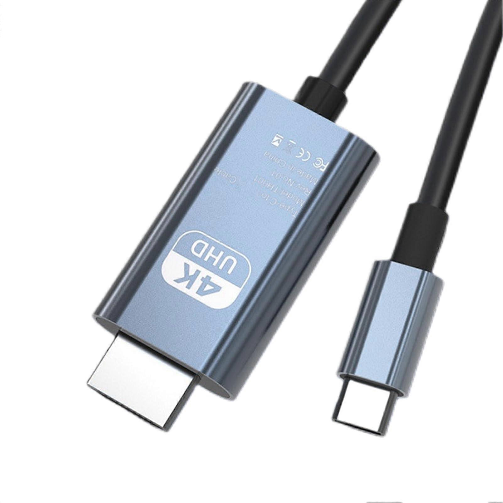 USB C To HDTV Adapter, 4K 60Hz USBC To HDMI Video Converter Cable For Laptop Projector Monitor