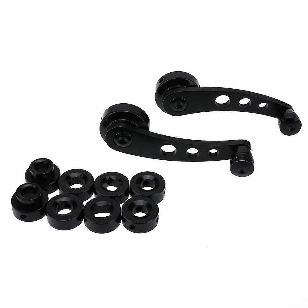 Window Winder Handle Aluminum Alloy Universal Car Window Winder Replacement Crank Riser Kit Black 2 Pieces