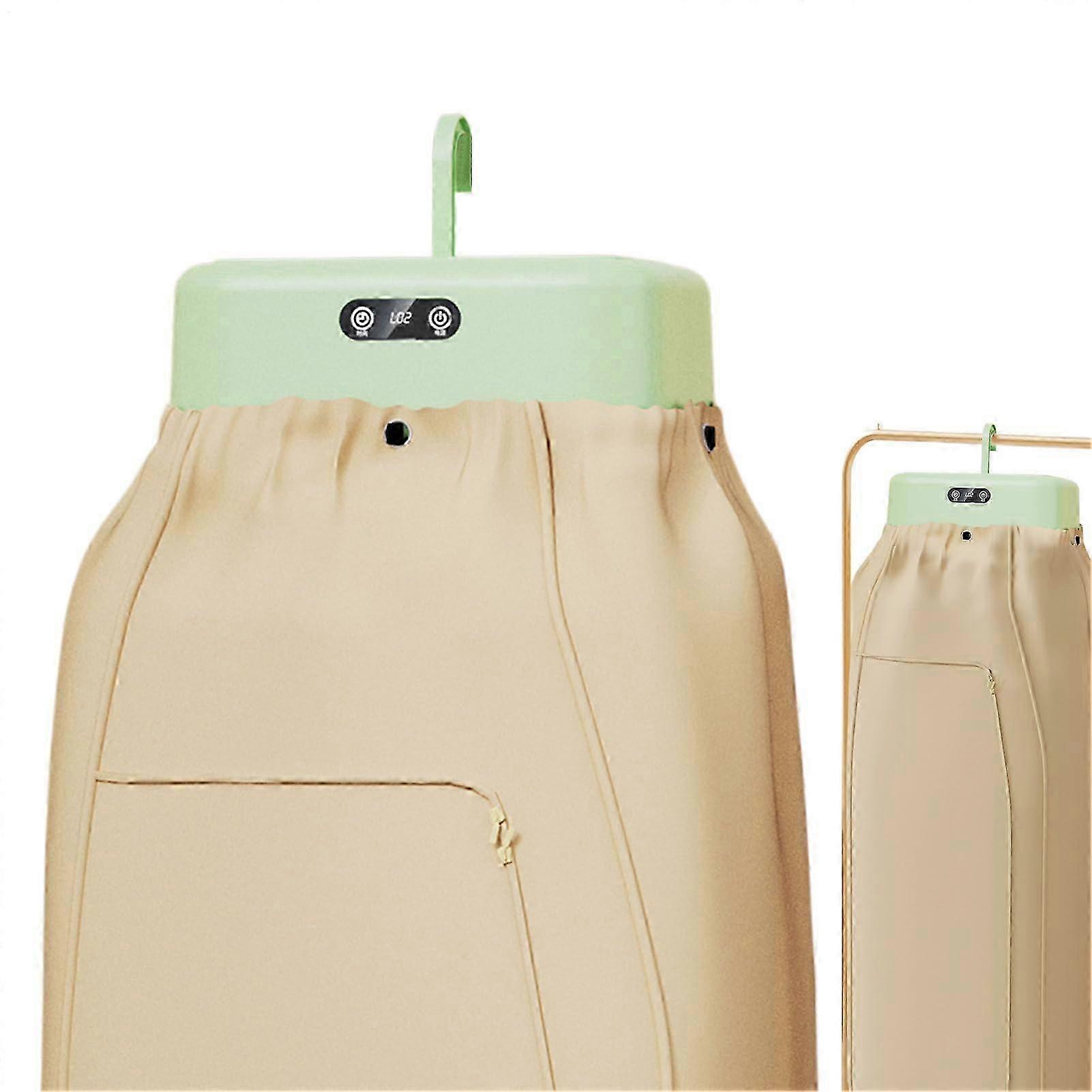 Portable Clothes Dryer - Compact Folding Dryer with 2 Temperature Settings and Dust Protection for Home and Travel, Green