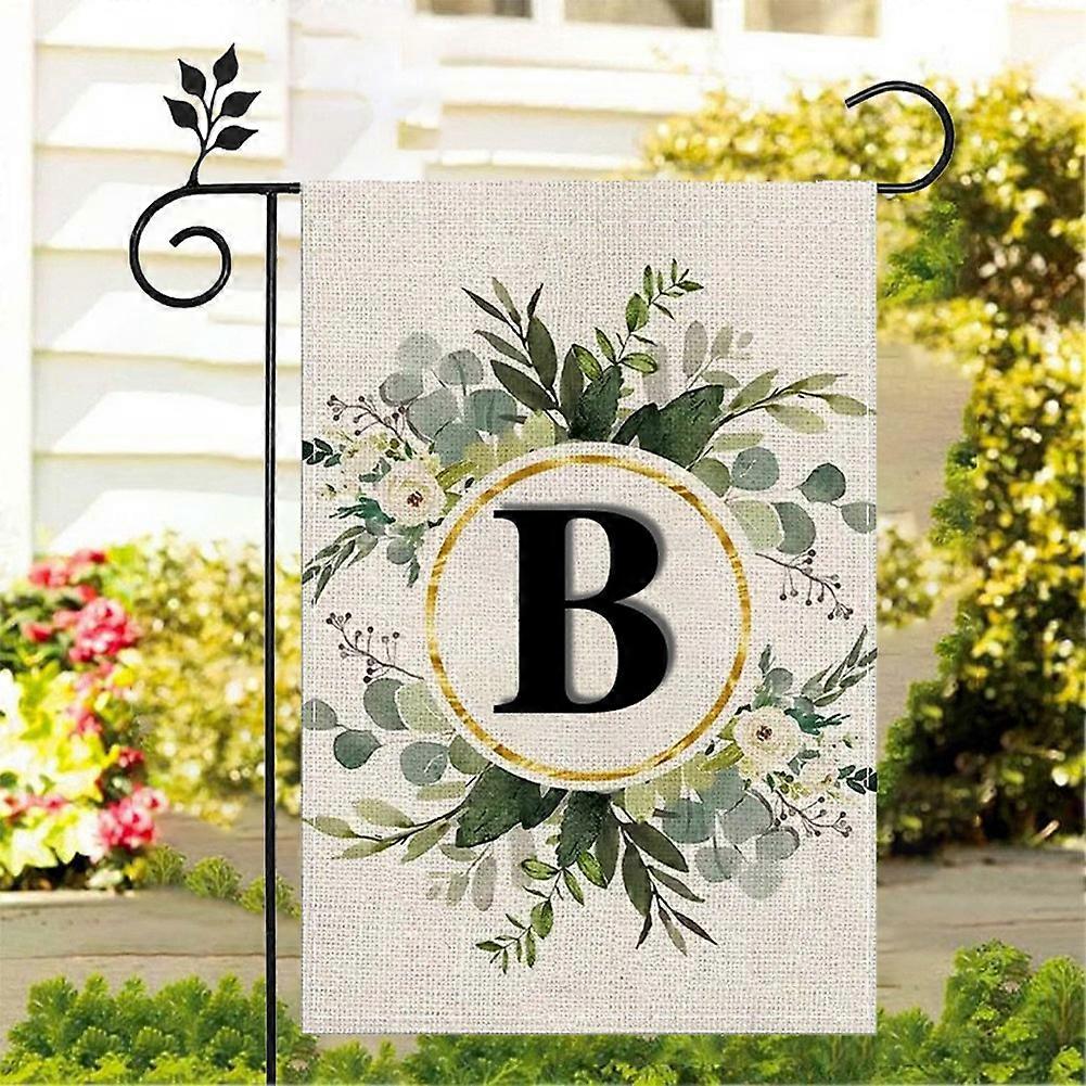 B Linen Garden Flag Double Layer Double Sided Letters
