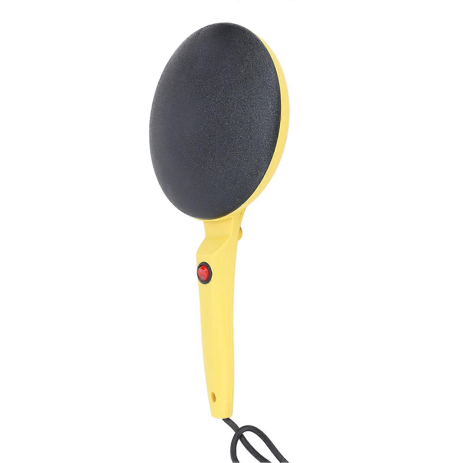 Electric Crepe Maker Automatic Temperature Control Non Stick Dipping Plate 8 Inch Crepe Maker Machine with Egg Whisk Silicone Spatula Yellow Base EU 