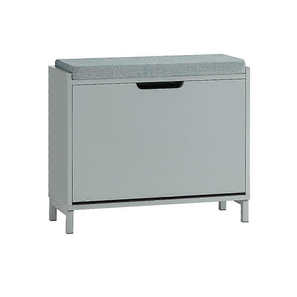 Narrow Shoe Rack with A Flip DrawerSlim Wooden Shoe Storage Cupboard for Hallway Entrance Wall-Mount