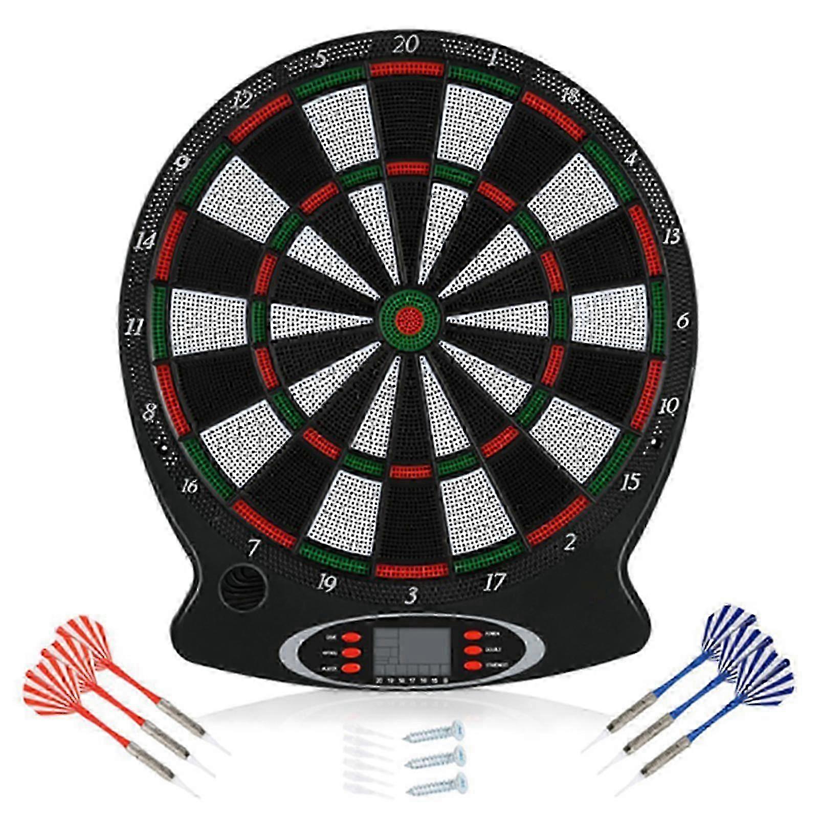 1pc Professional Electronic Hanging Dartboard LCD Scoring Indicator Dart Game With 6pcs Darts