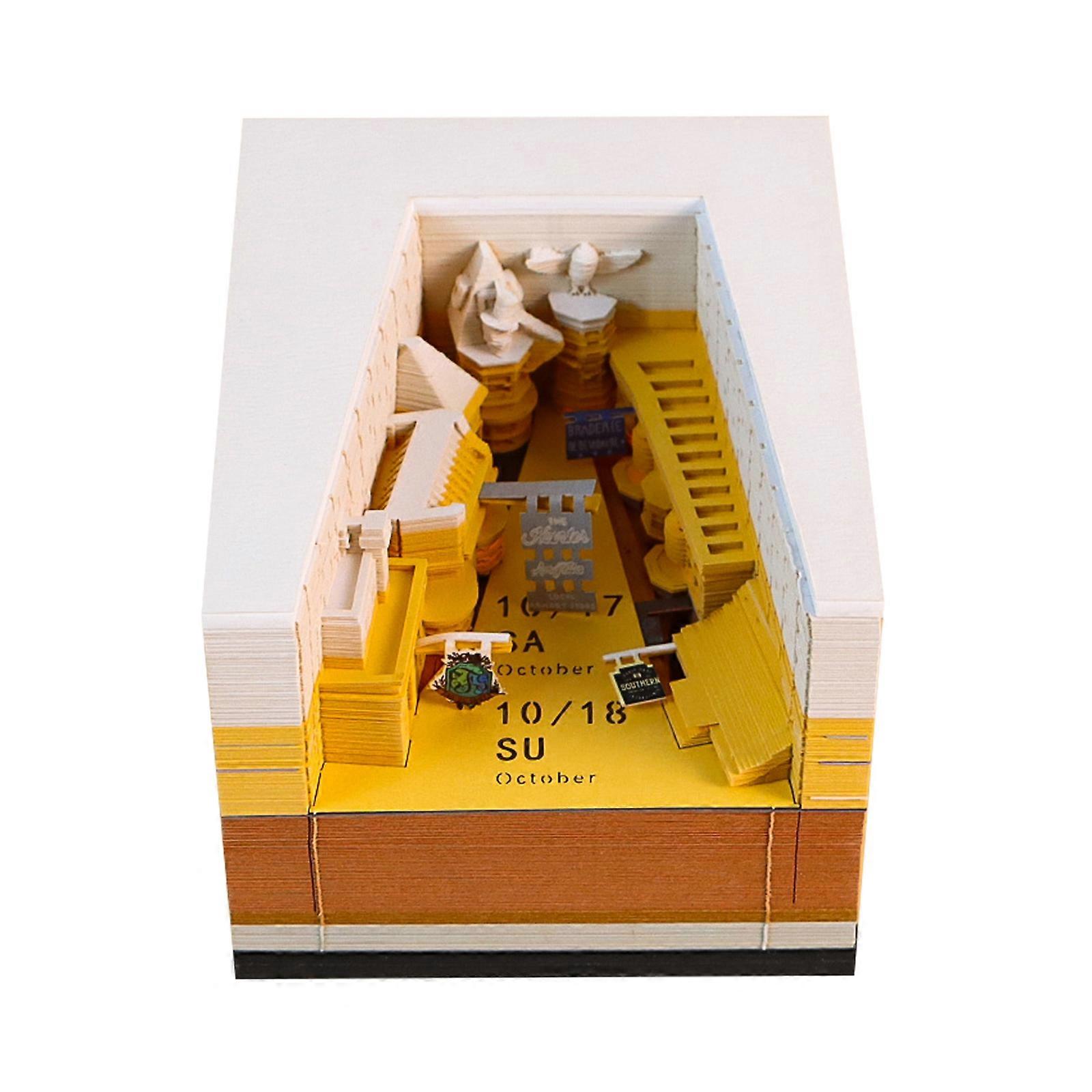 Mysterious 3D Brightened Calendar twenty twenty six Theme Tearable Paper Sculpture Office Desk Planner Multicolor