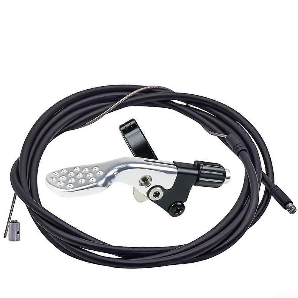 Telescopic Bicycle Seat Post Control Lever 22mm Diameter Internal and External Routing Silver