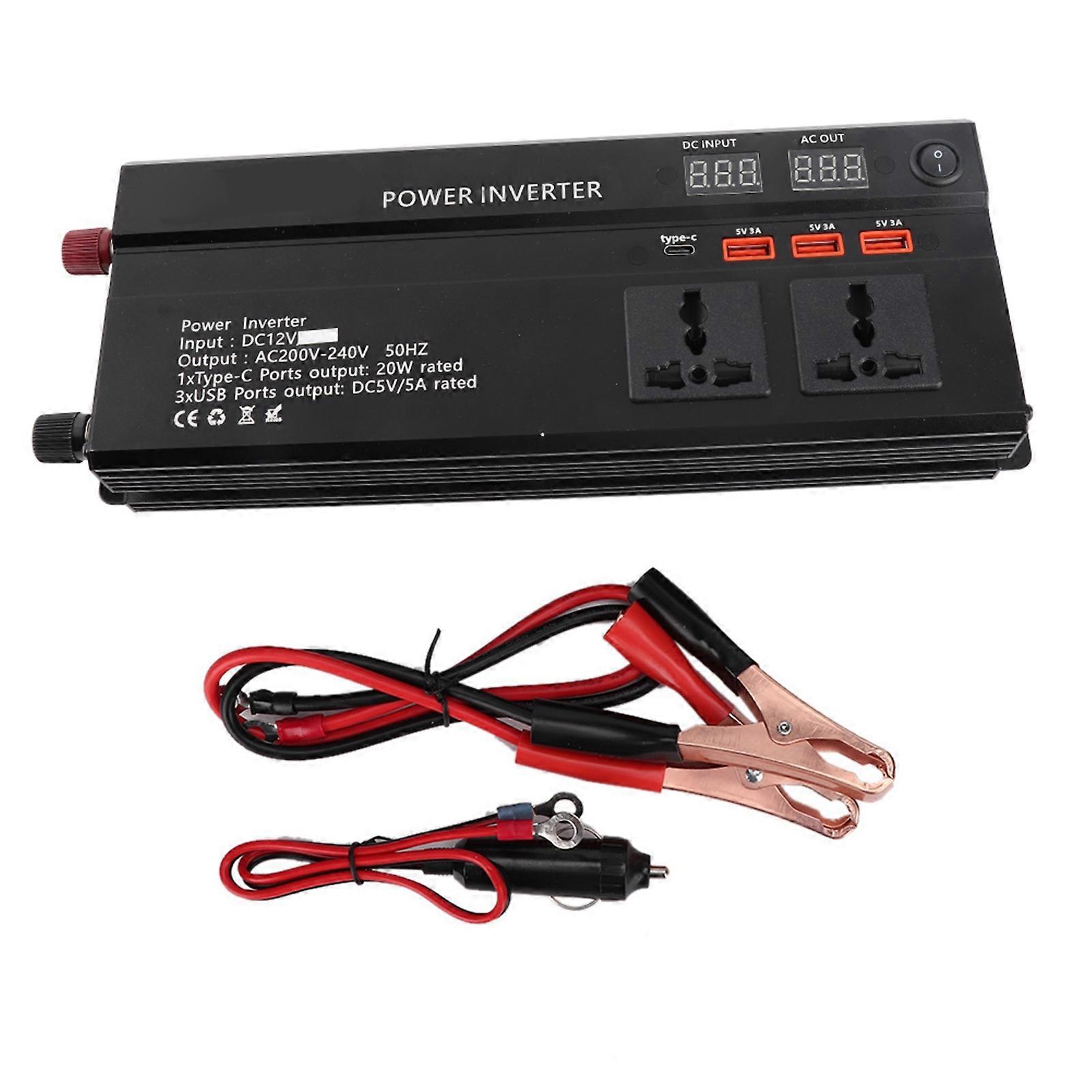 Autoadapter 5000W 12V auf 220V Konverter mit LCD-Display