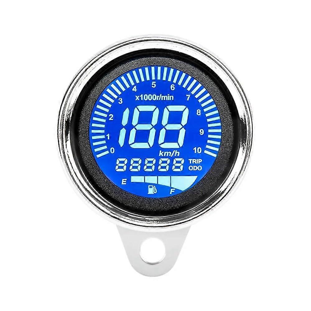 Motorcycle Speedometer Gauge 12V Universal Tachometer Odometer LED Digital Indicator Fuel Meter For 24 Cylinders