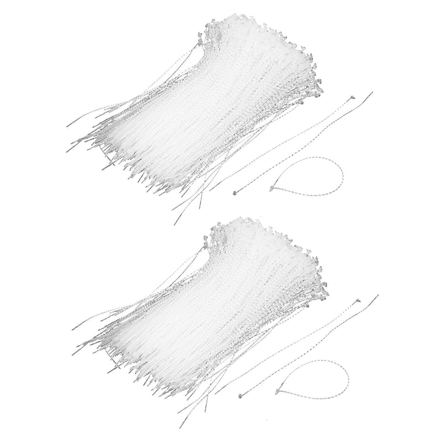 Plastic Packing Fasten String Cable Cord Loop Tie 18cm 2000Pcs Transparent Color