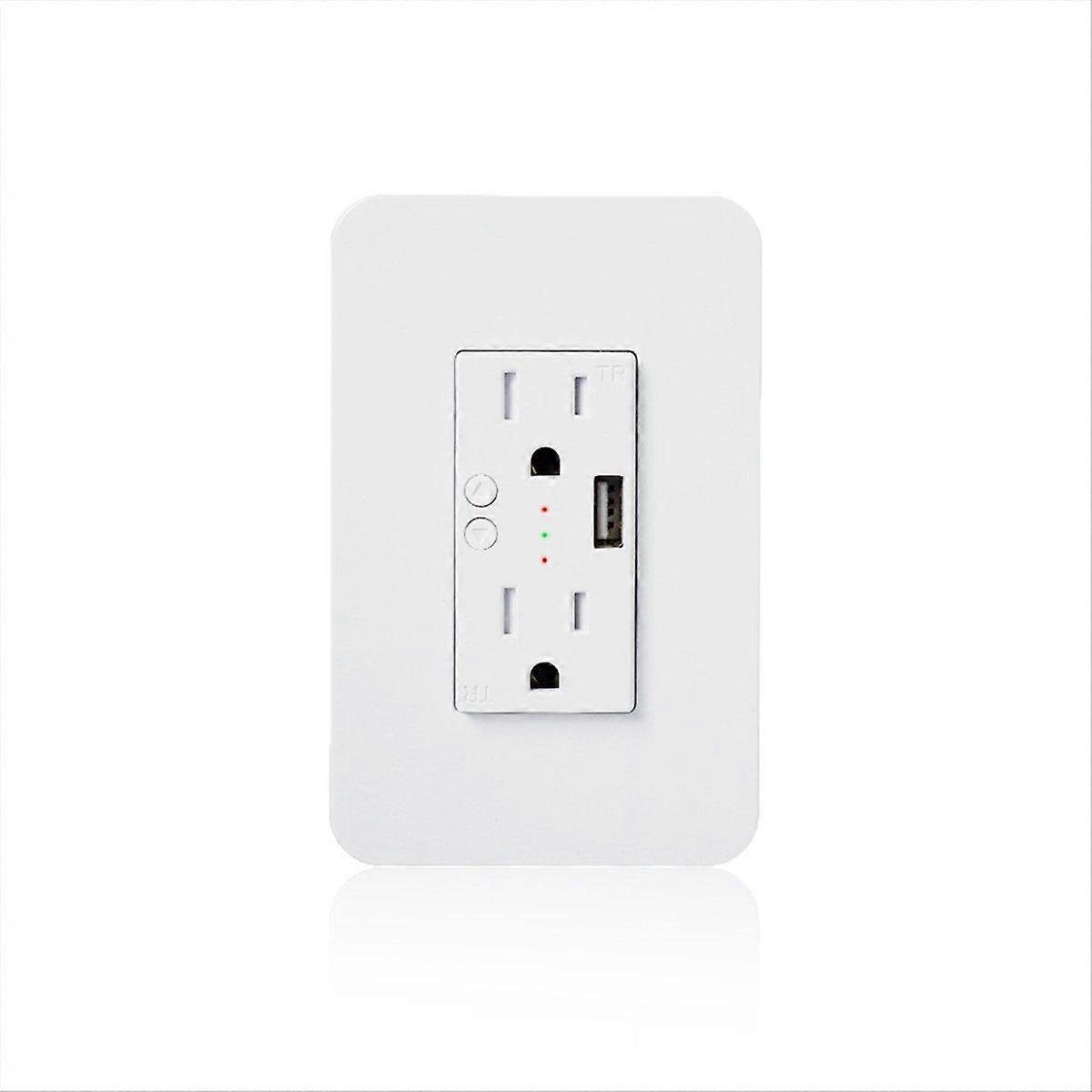 WiFi Smart Wall Power Outlets Plug with USB Socket Tuya APP Remote Control US Wall Outlets for Home