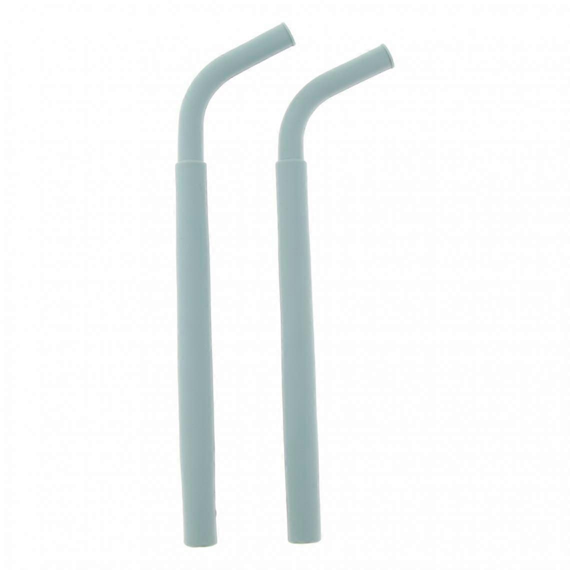 2pcs Gray Silicone Reusable Flexible Straight Straws