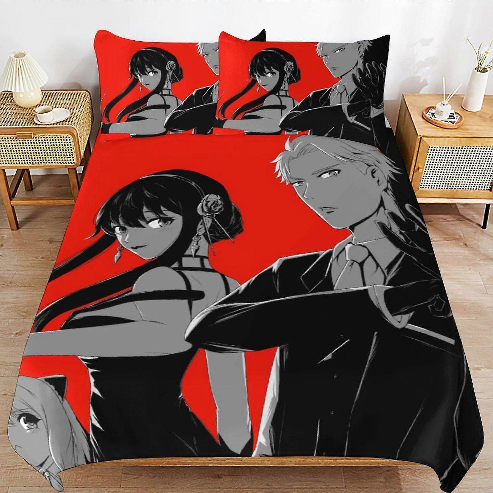 u446 SPYFAMILY Practical Zip Function Smooth Bedding Surface Soft Layer Duvet Cover Sets for Rest Night n446