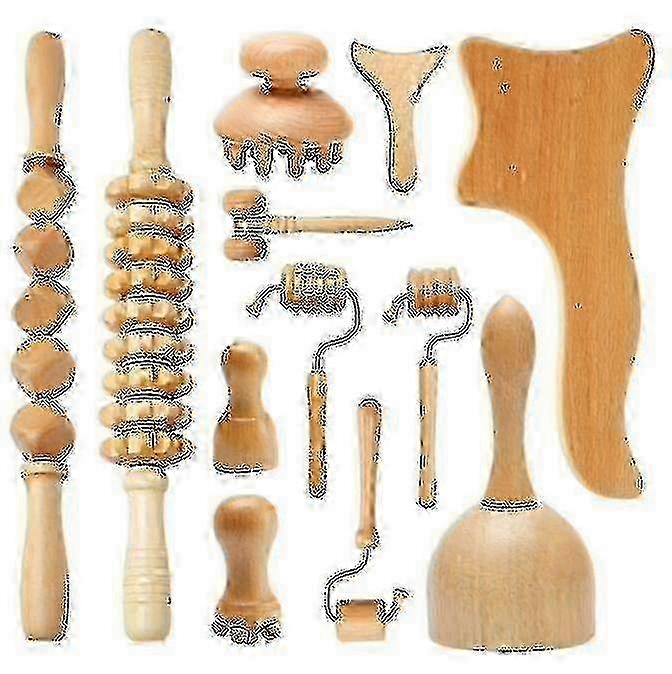 Lymfedrenasjesett for massasjeverktøy for treterapi