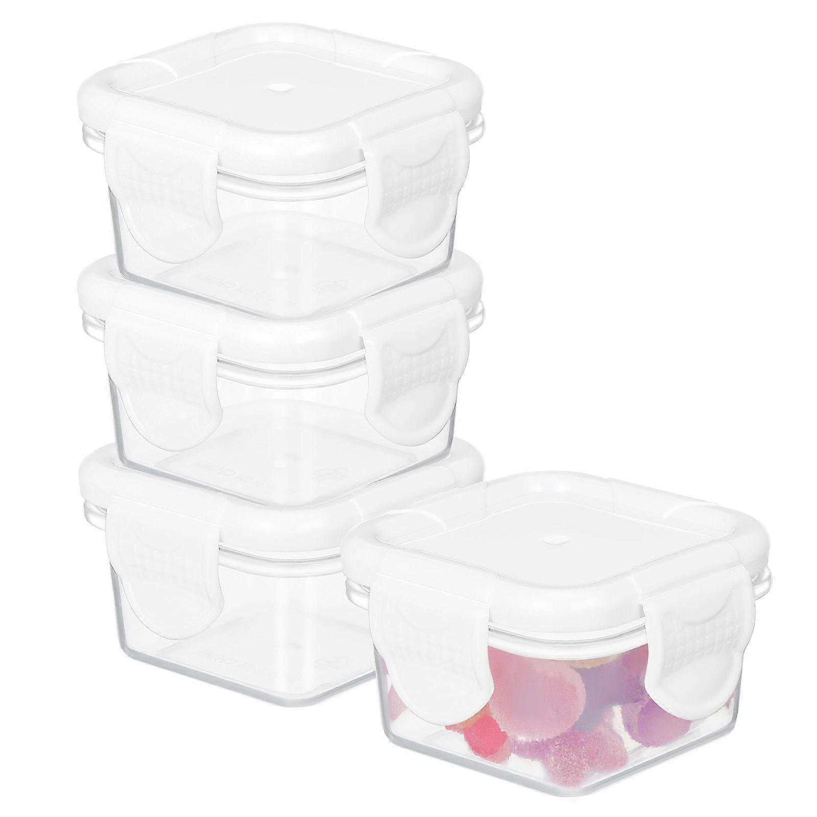 4Pcs Mini Fresh-Keeping Boxes Lidded Vegetables Containers Condiment Case