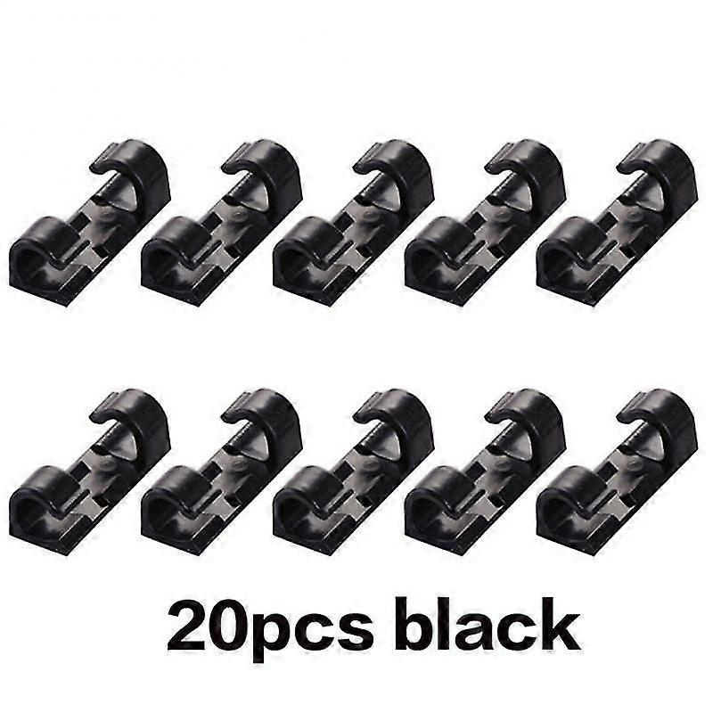 20 Pcs Cable Clips Organizer Drop Wire Holder Cord Management Self-adhesive Cable Manager Fixed