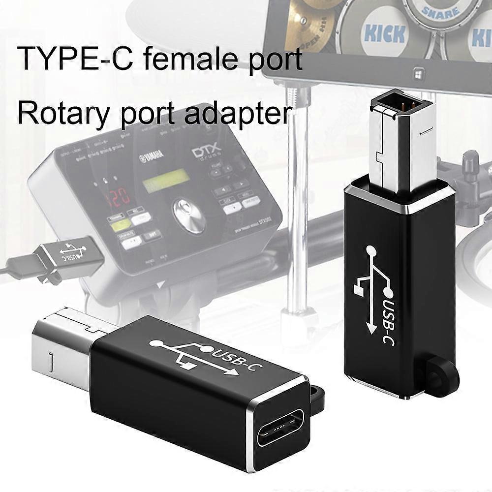 SUSUchens Type-C Adapter Durable Plug Play Aluminum Alloy Multifunctional Type-C to USB Converter for Musical Instrument Black