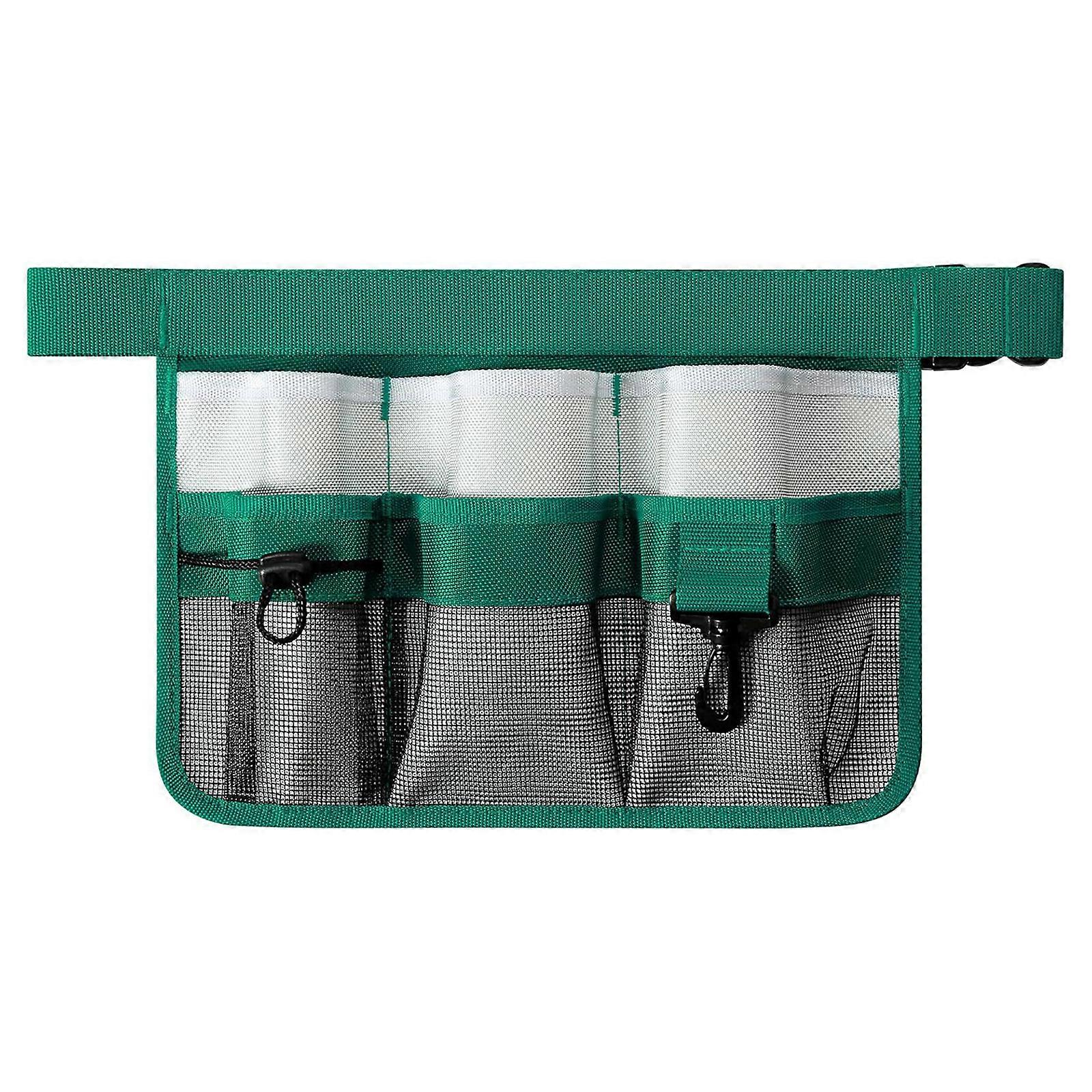 Reinforced Multi Task Garden Apron Quick Access Tool Pockets Breathable Adjustable Dirt Resistant Coated  Green