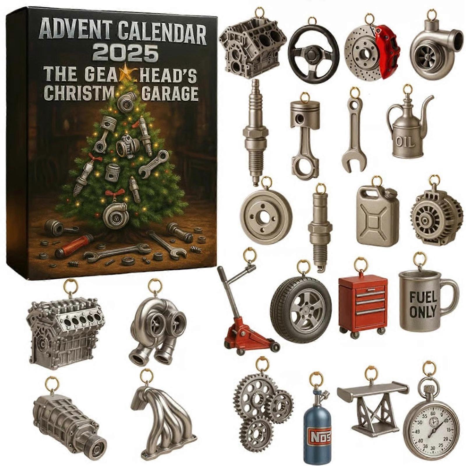 2025 Advent Calendar Christmas Countdown Calendar Advent Countdown Calendar for Cars Lovers & Mechanics