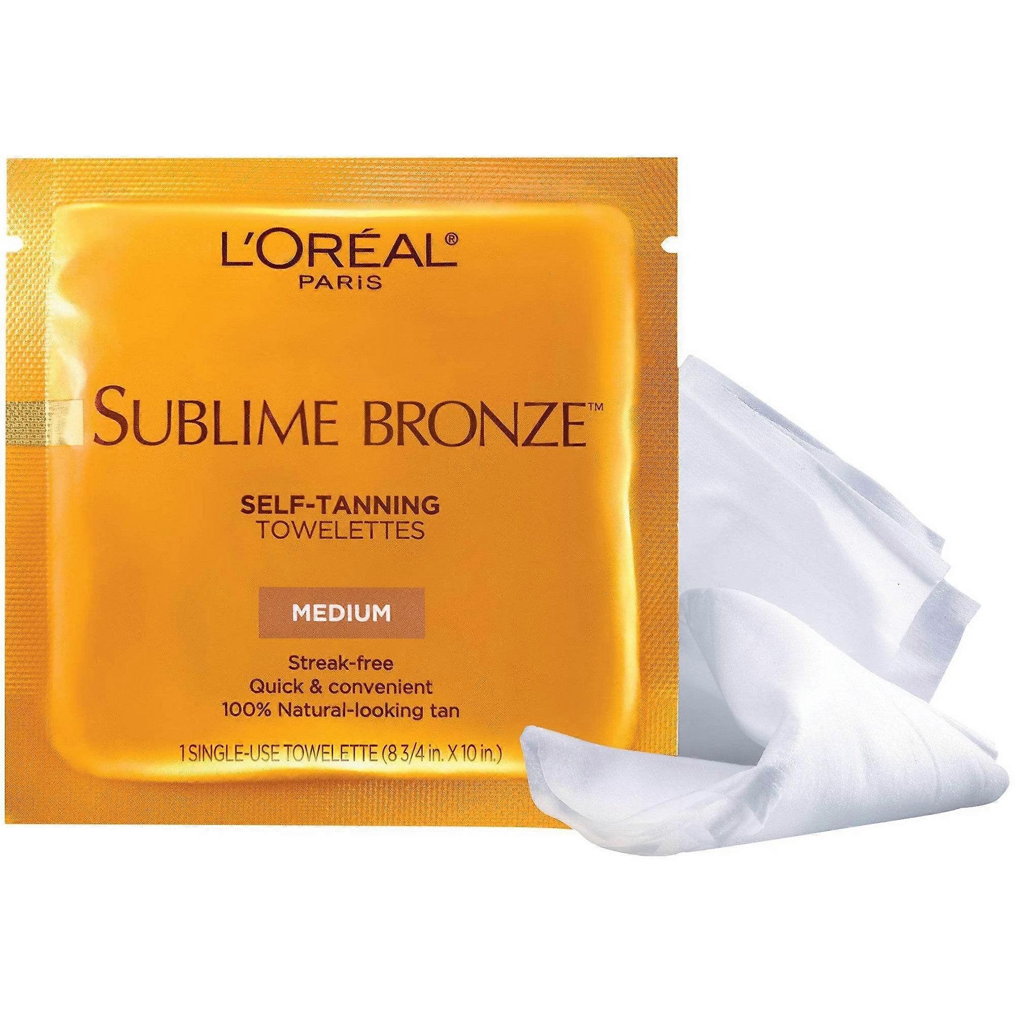 L'oreal Paris Sublime Self-tanning, Towelettes, Medium, 6 Ea